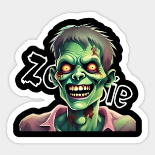 Smiling Zombie A Happy Halloween Surprise Sticker